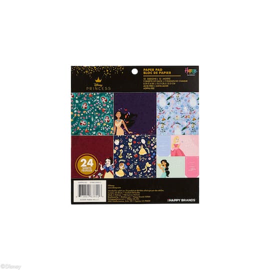 The Happy Planner® Disney© Princesses 6" x 6" Scrapbooking Paper Pad, 24 Sheets